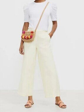 Loft Wide Leg Pants | Yellow Striped | NWT | Lg